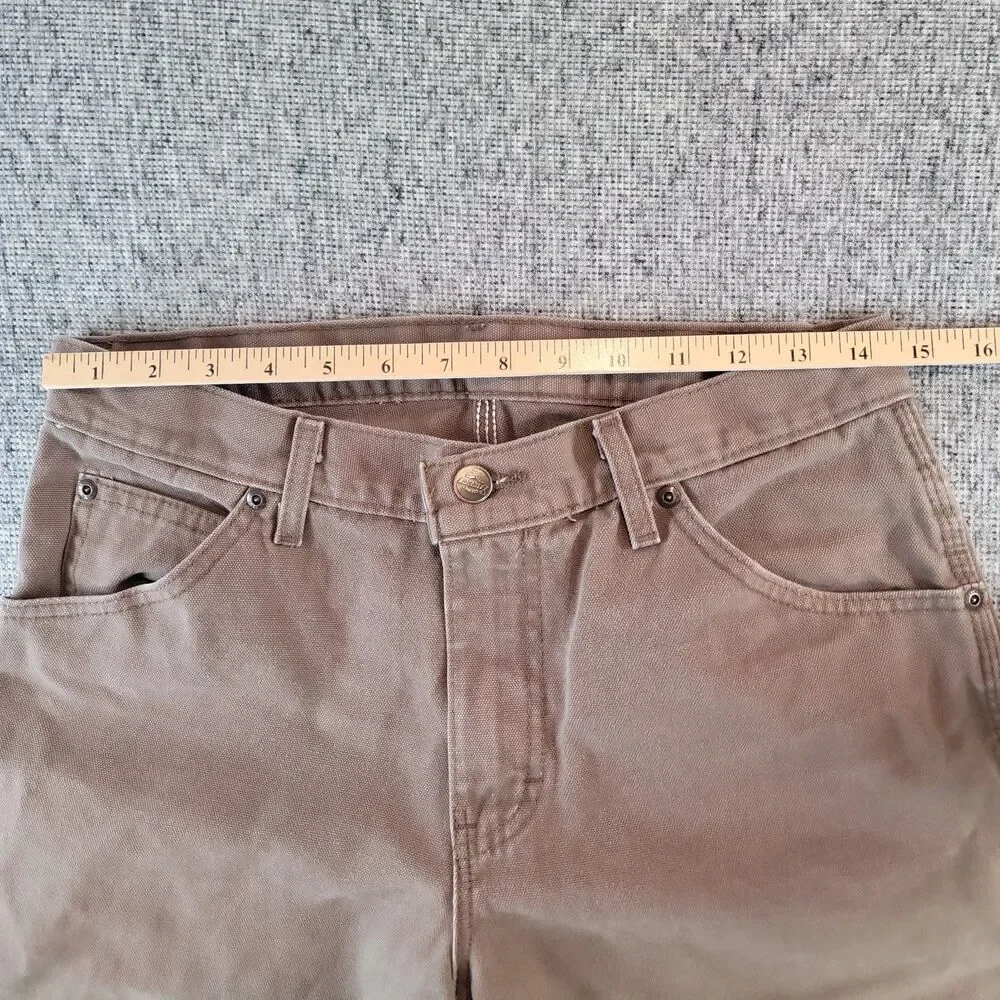Dickies Canvas Carpenter Pants 29x33 Brown Utility Workwear High Rise No Tag